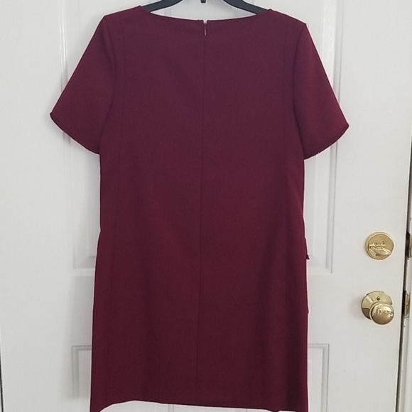 LOFT Red Wine-Colored Dress with Fringes - Women Size 4 - Picture 6 of 7
